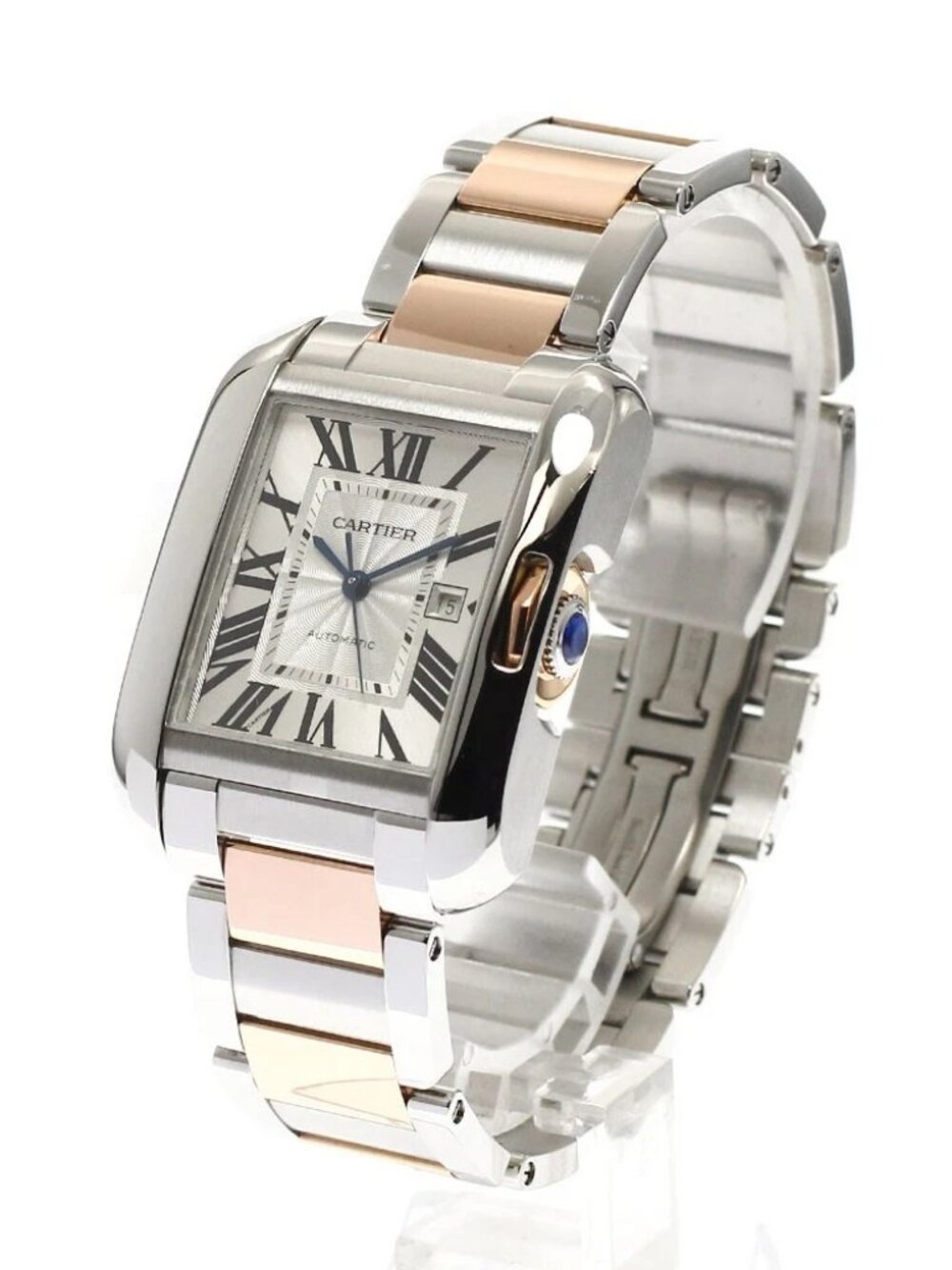 CARTIER Tank Anglaise Date Silver Dial Automatic Men's Watch_816727